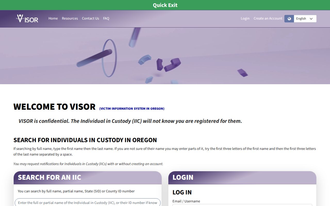Marion County arrest custody alerts through Oregon VISOR