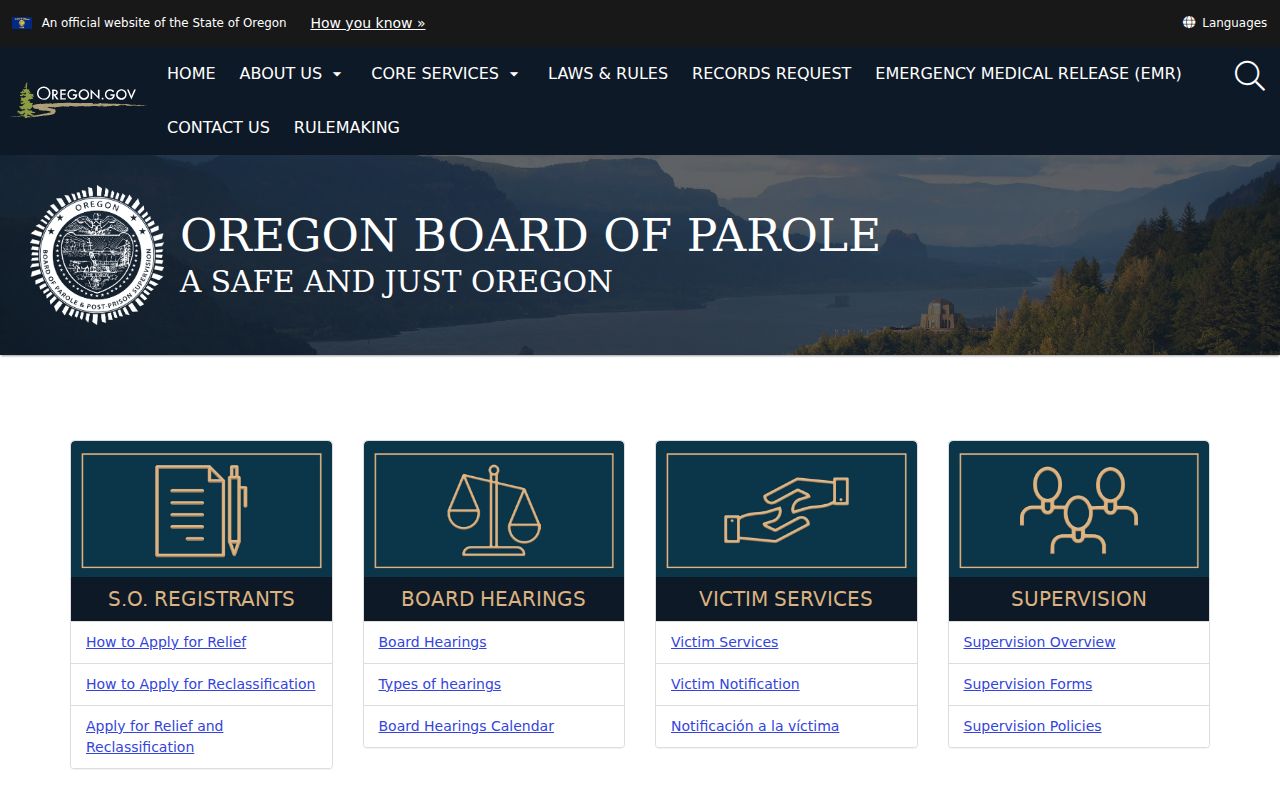 Marion County criminal supervision information from the Oregon parole board